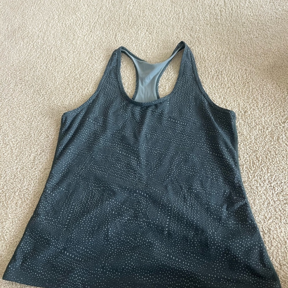 Zella Green and Gray Racerback Tank Top